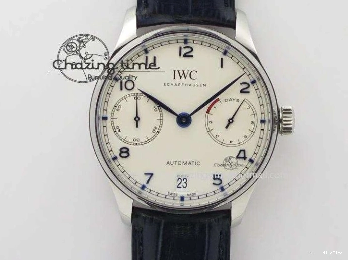 MIROTIME 0107 Thermal Portuguese Real PR Real Annual Calendar IW503501 RG ZF 1:1 Best Edition White Dial on Black Leather Strap A 7150